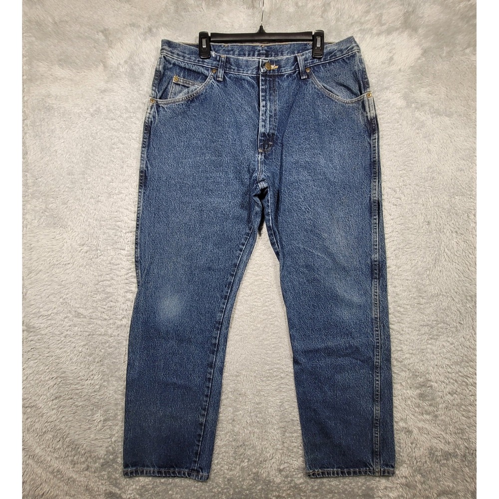 Wrangler‎ Regular Fit Jeans Mens 38x32 Blue Denim Cotton Casual Pants